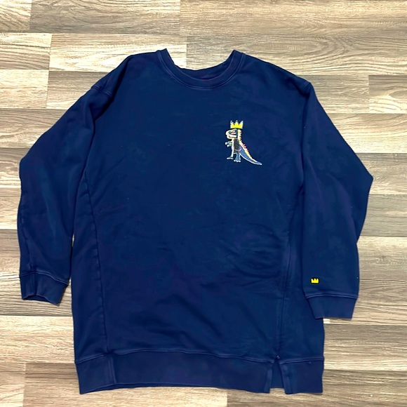 SPRZ NY Jean-Michel Basquiat Navy Blue Long Sweatshirt - Picture 2 of 6